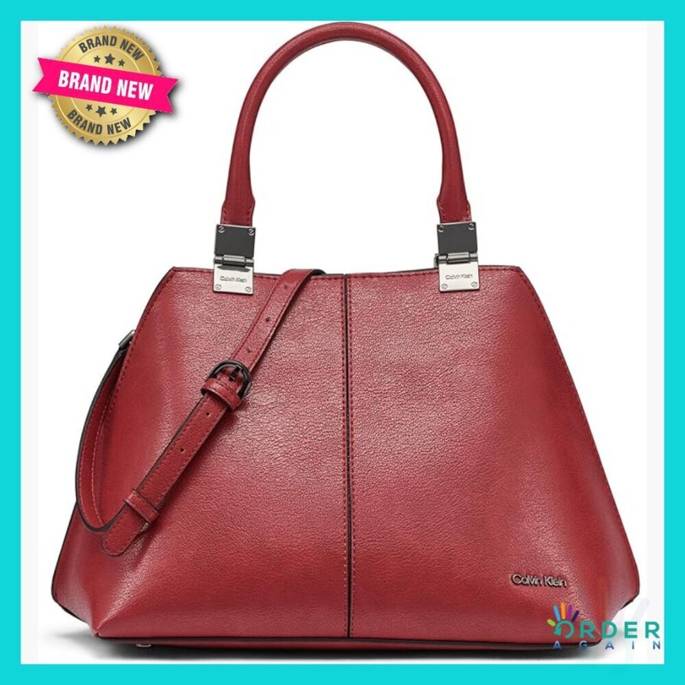 Geometric Vegan Leather Satchel Crossbody Bag Removable Strap Chic Minimal
